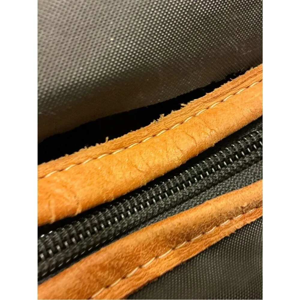 Jon Hart Design Black Duffel with Tan Leather Accents